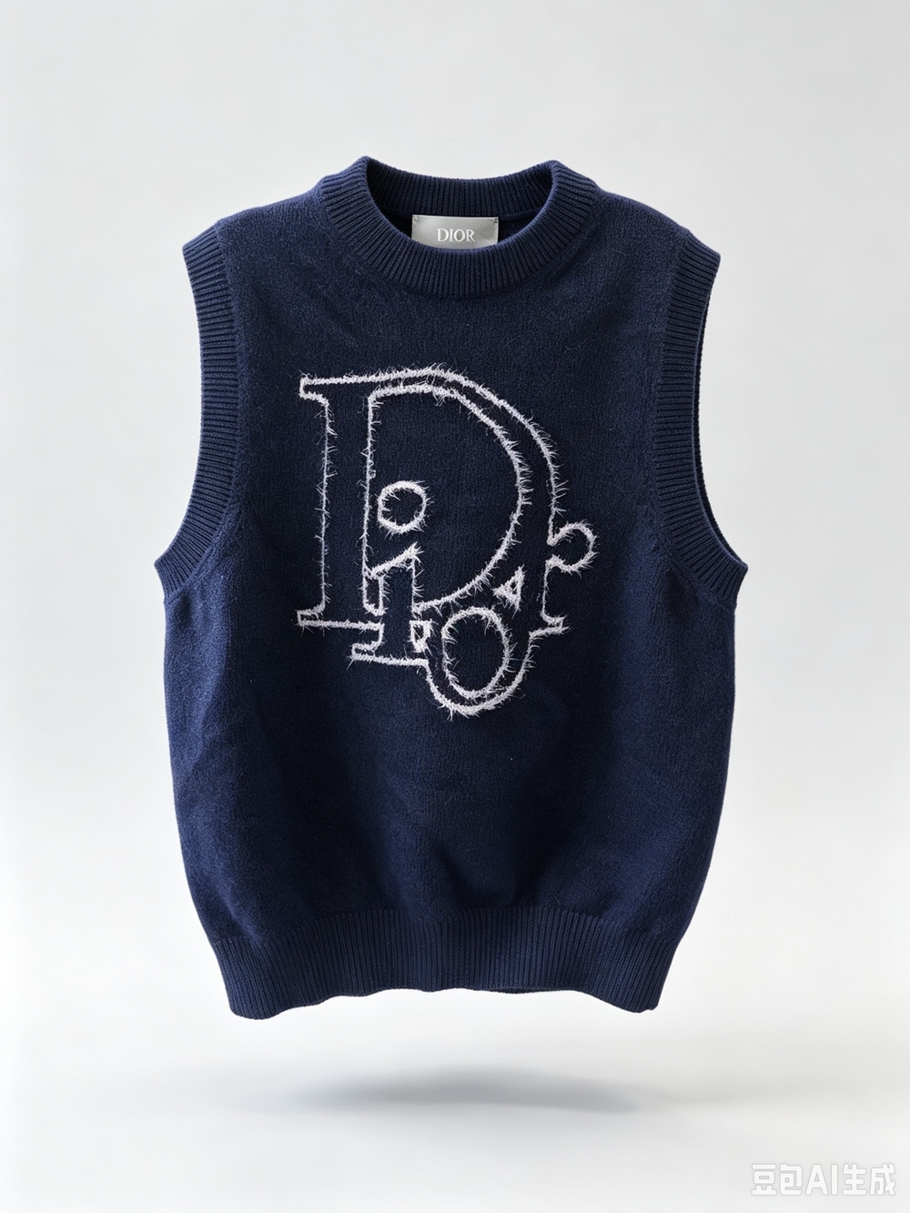 Dior Navy Knit Sleeveless Sweater Vest